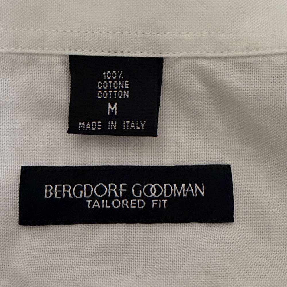 BERGDORF GOODMAN Tailored Fit White Men's Shirt Size M - Picture 3 of 7